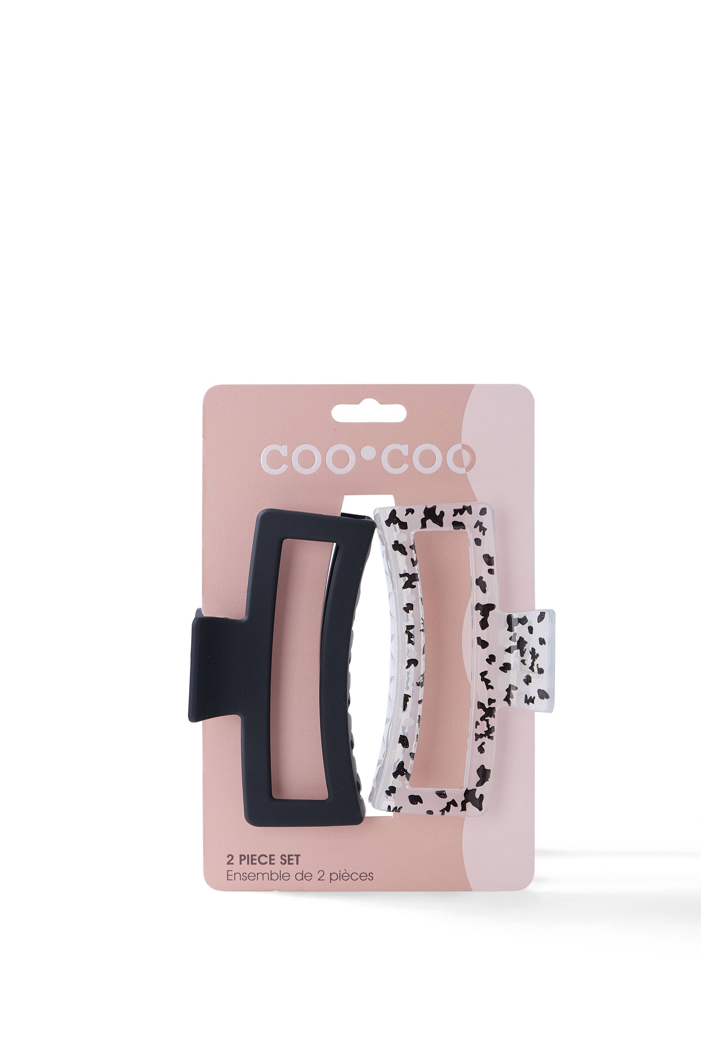 2 PC Jumbo Square Claw - Black/Transparent