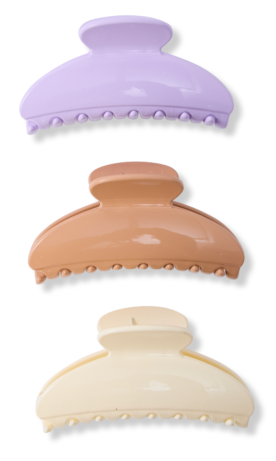 3 PC Perfect Claw Clip - Lavender Cream