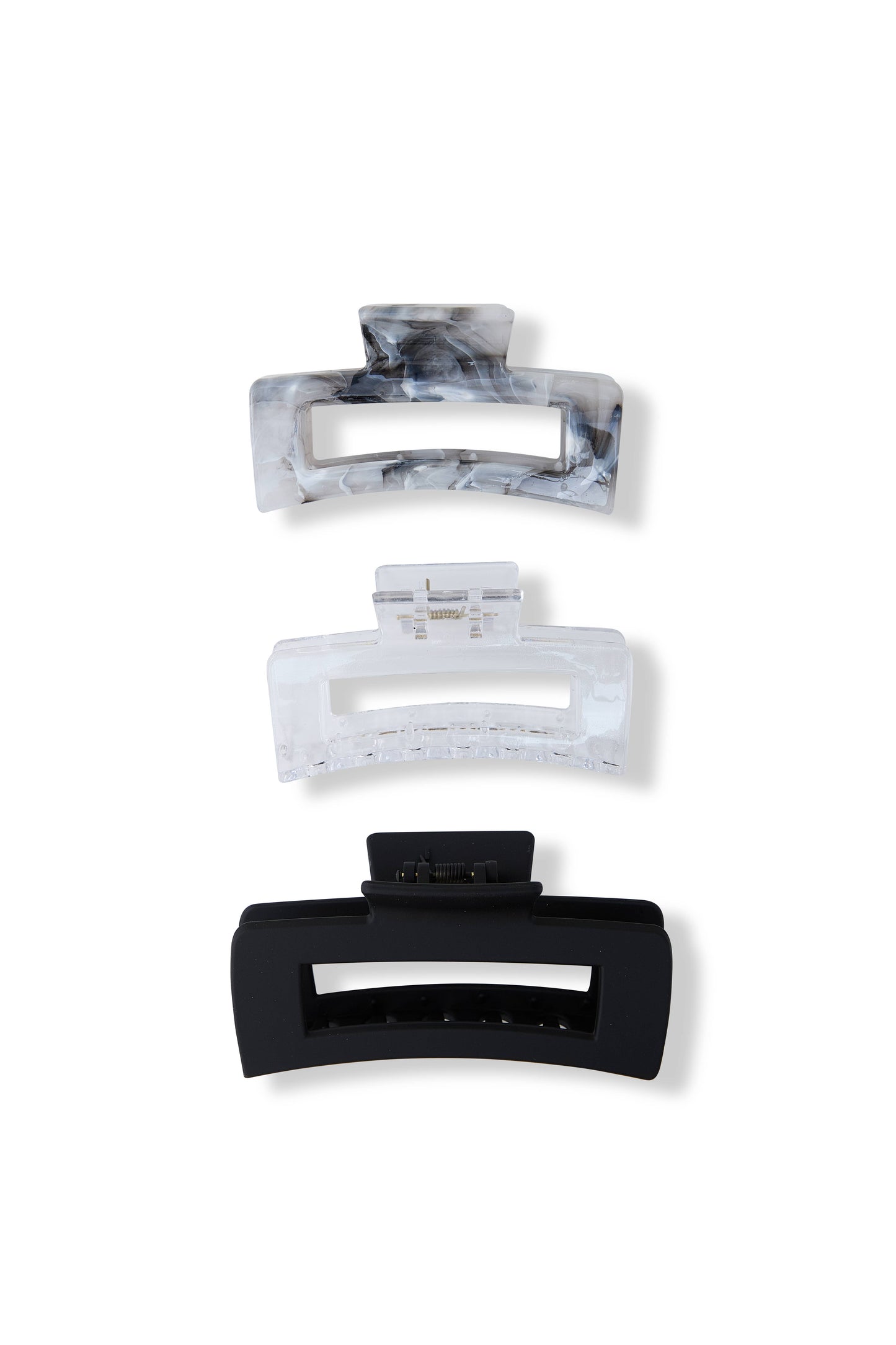 3 PC 'Acrylic Finish' Square Claws - Onyx Black