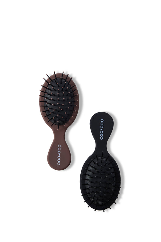2 PC Mini Hair Brush - Mocha