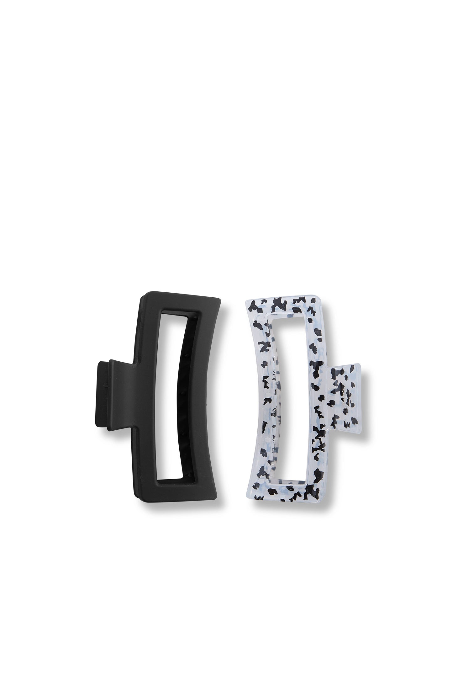 2 PC Jumbo Square Claw - Black/Transparent