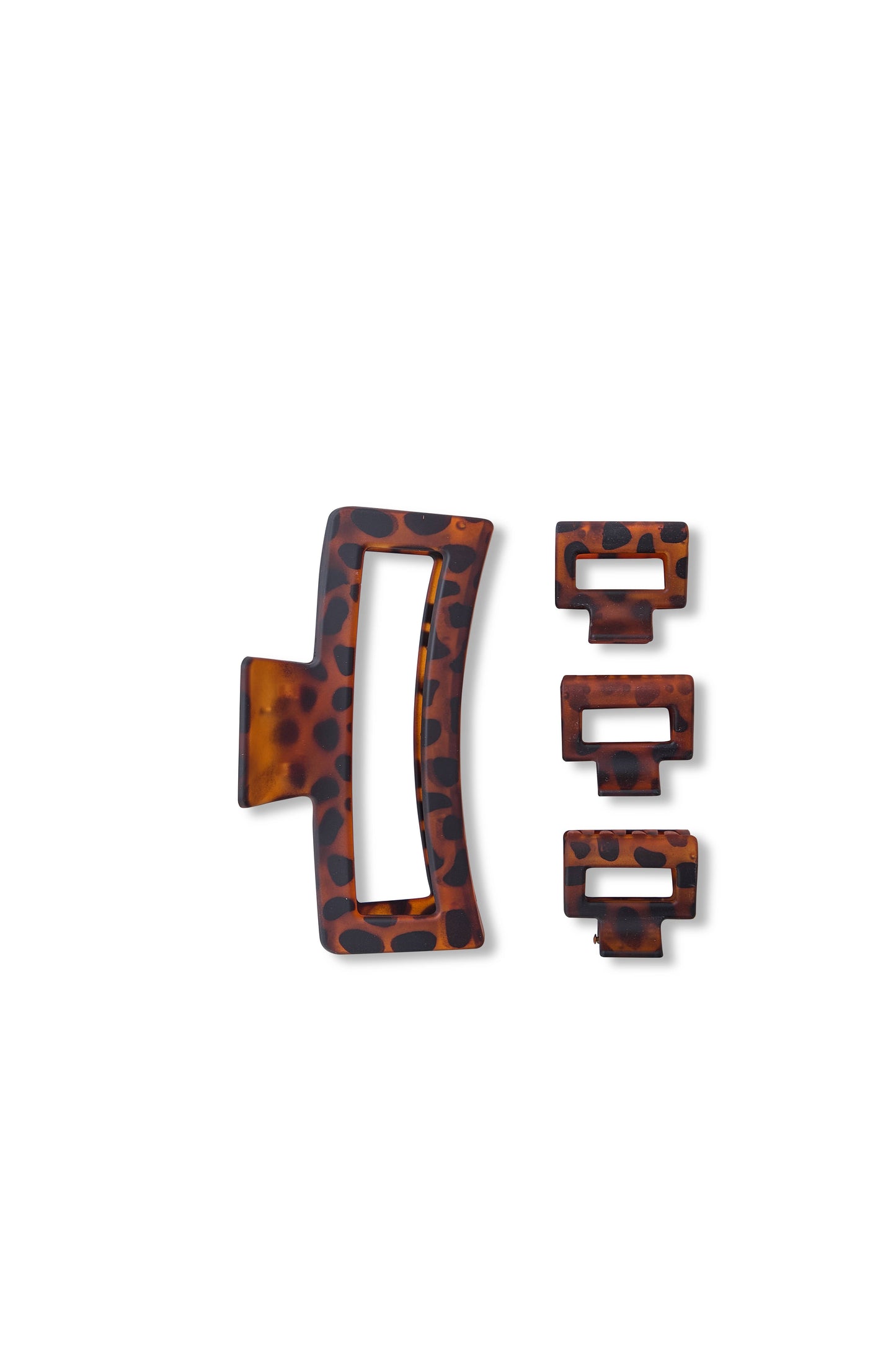 4 PC Assorted Size Square Matte Claw - Tortoise