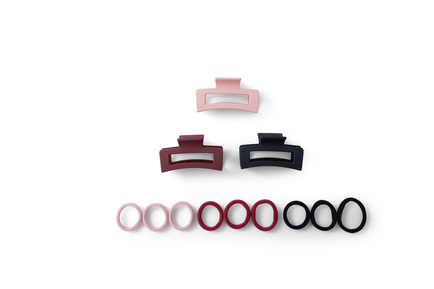 12 PC Tri-Color Claws & Elastic Pack - Matte Red