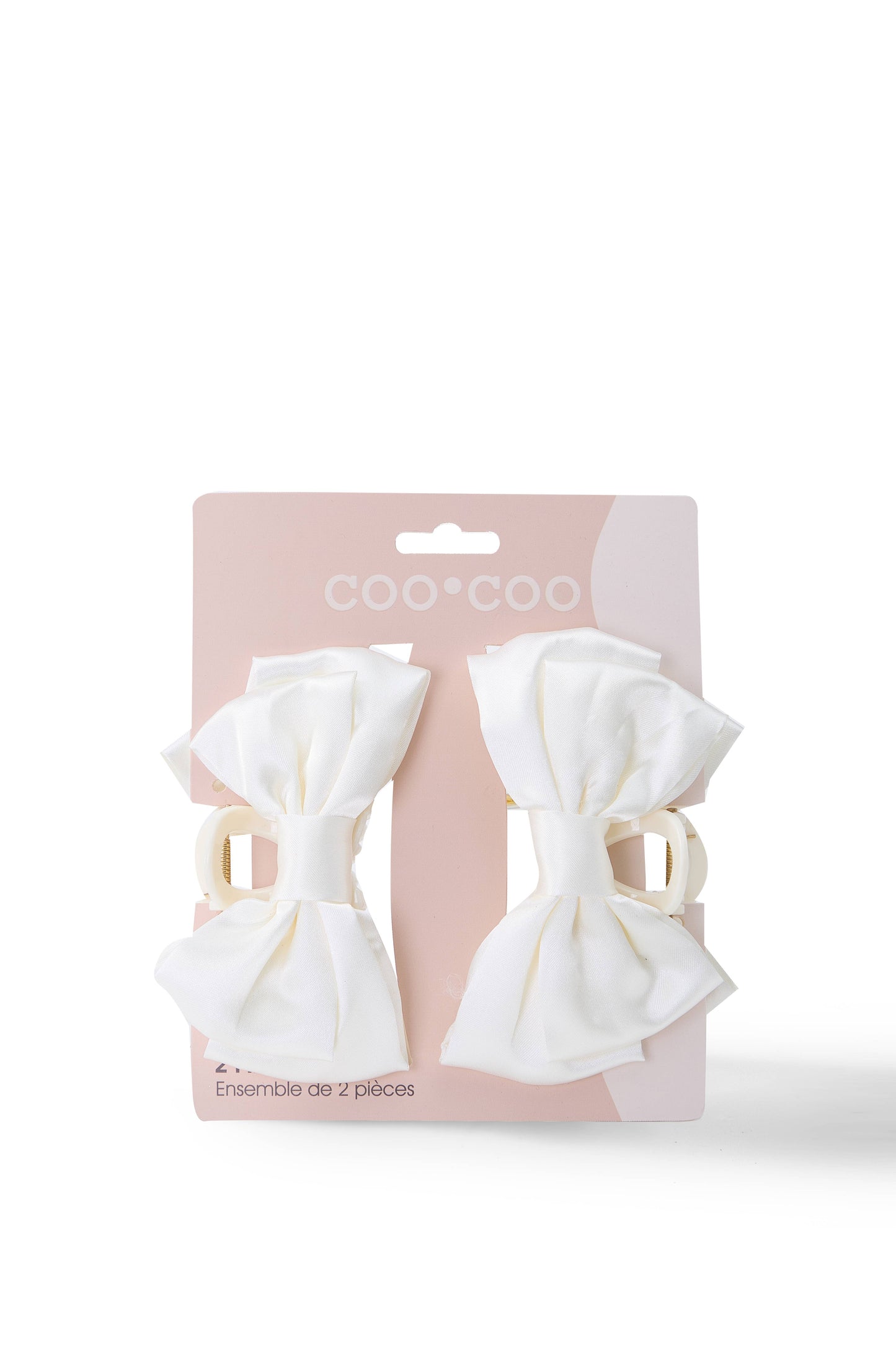 2 PC Classic Bow Clip - Ivory