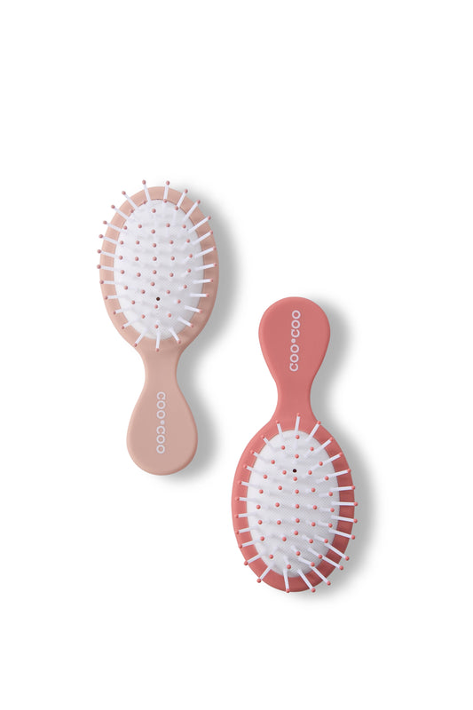 2 PC Mini Hair Brush - Terra Cotta