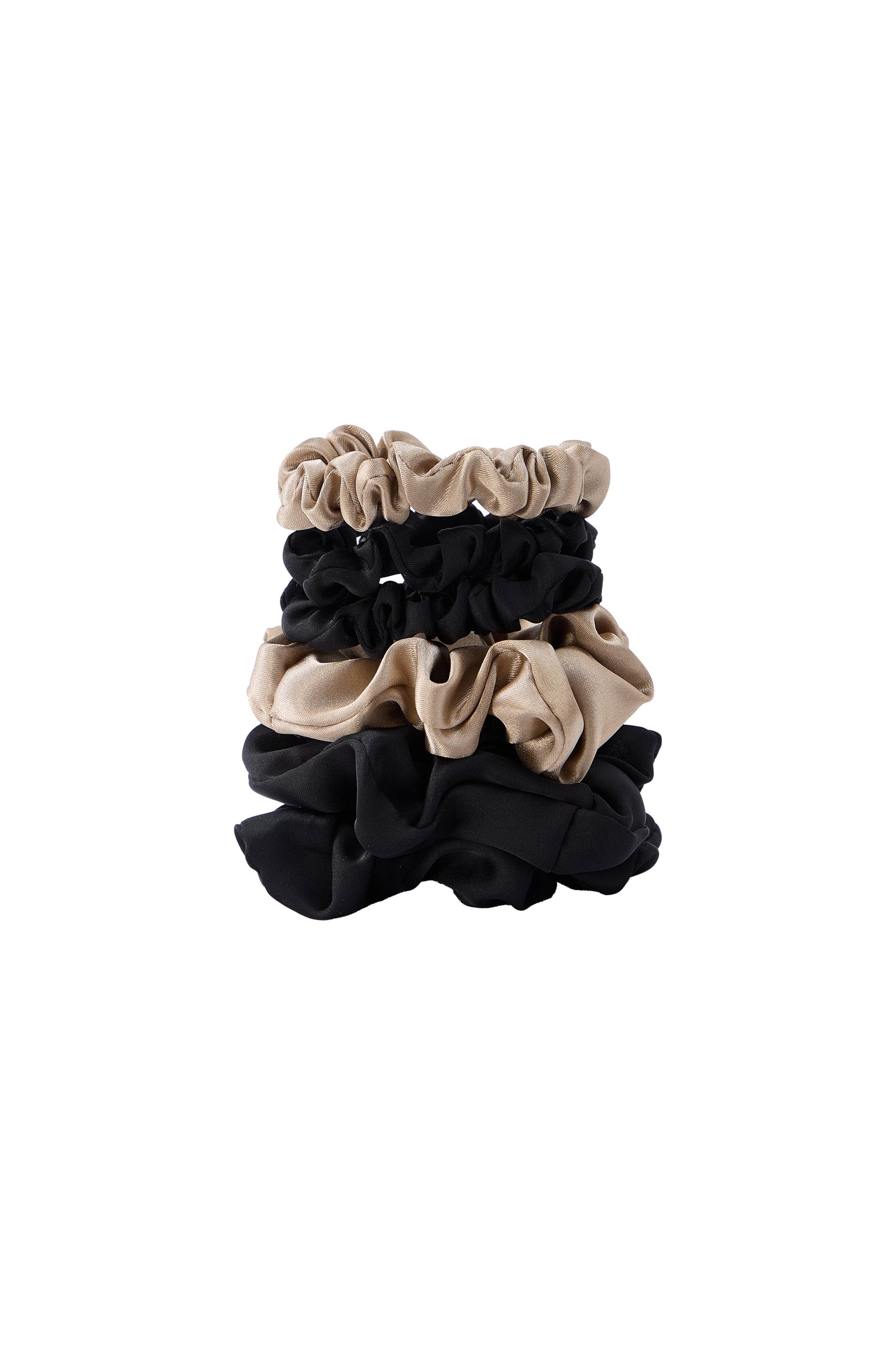 6 PC Satin Sleep Scrunchie - Taupe