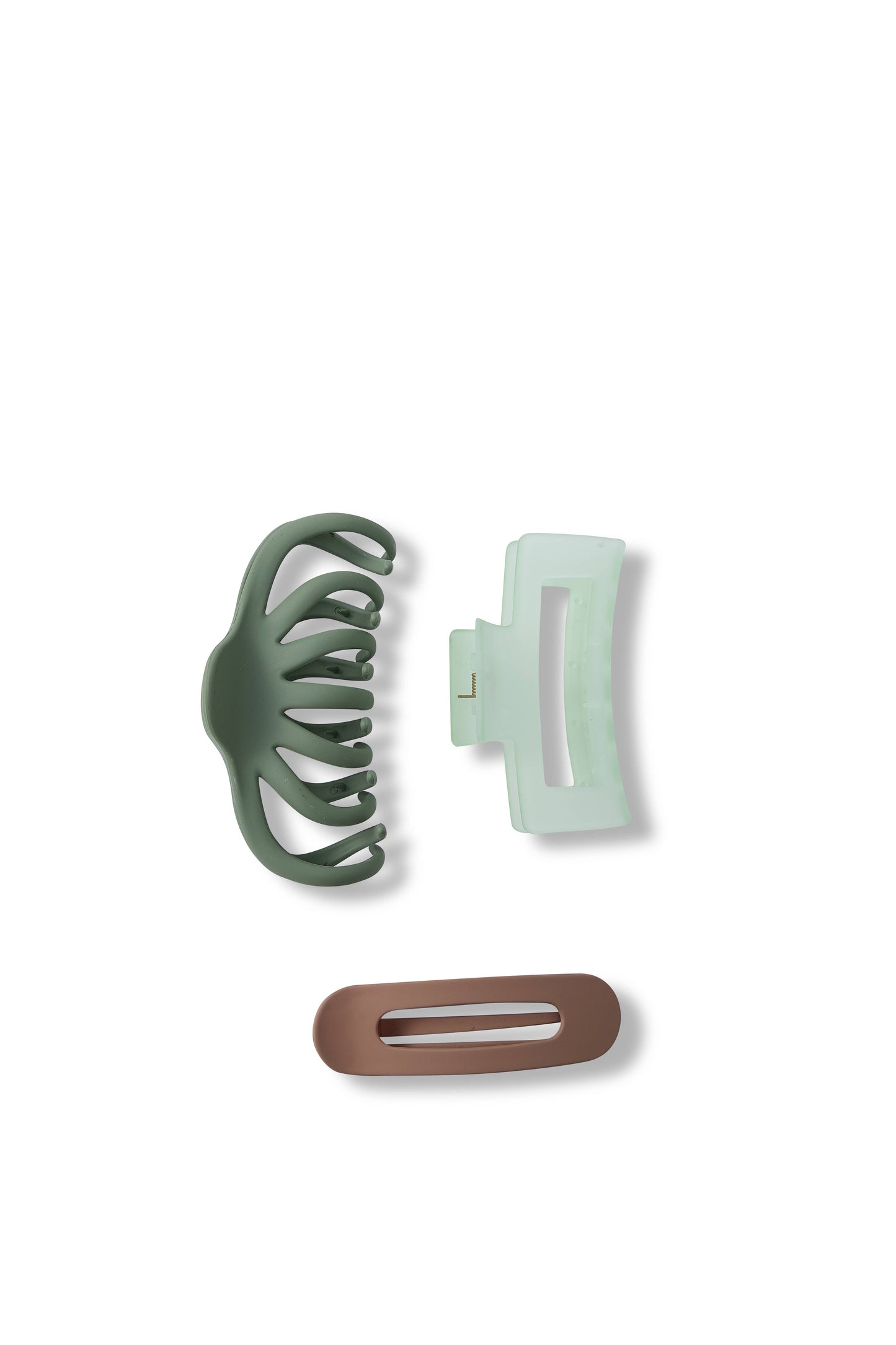 3 Claw Matte Assorted Size Pack - Eucalyptus/Taupe