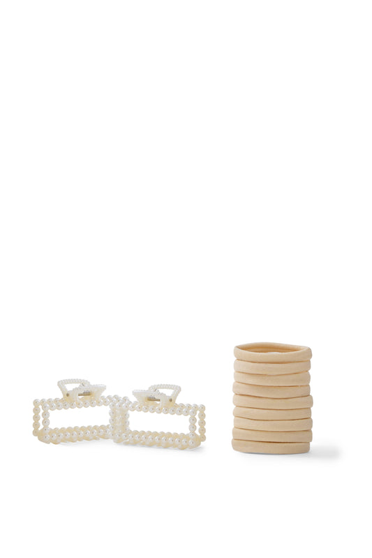 14 PC Pearl Claw + 'Fine' Elastic Set- Ivory
