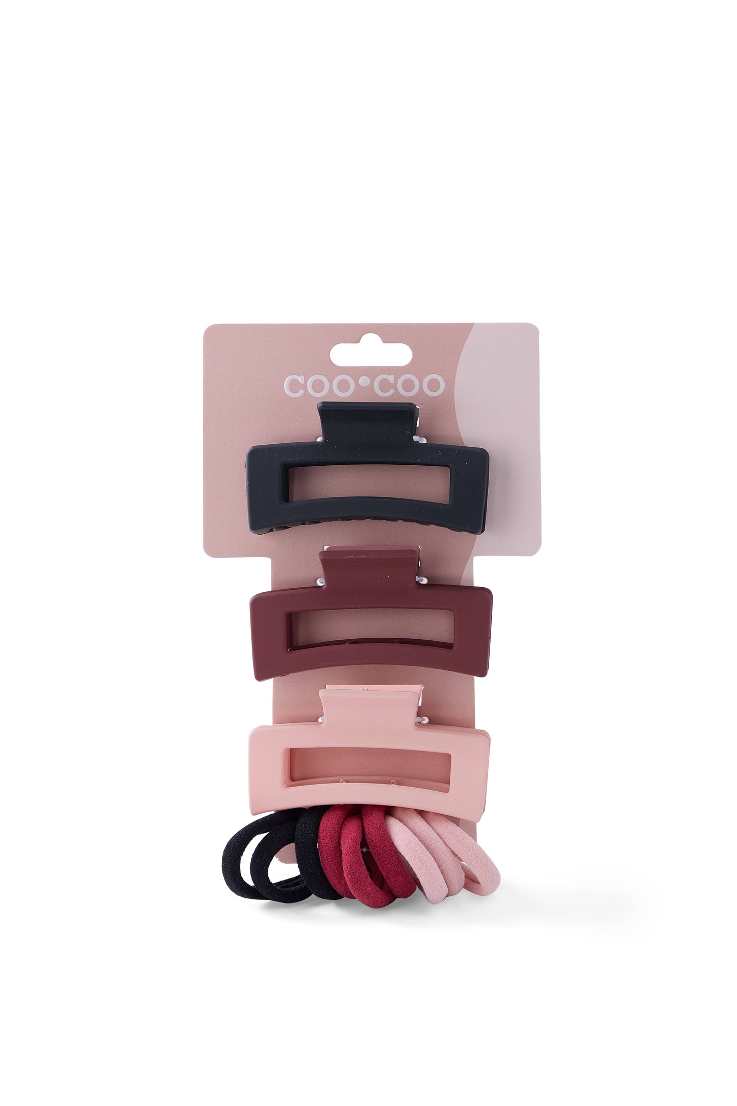 12 PC Tri-Color Claws & Elastic Pack - Matte Red