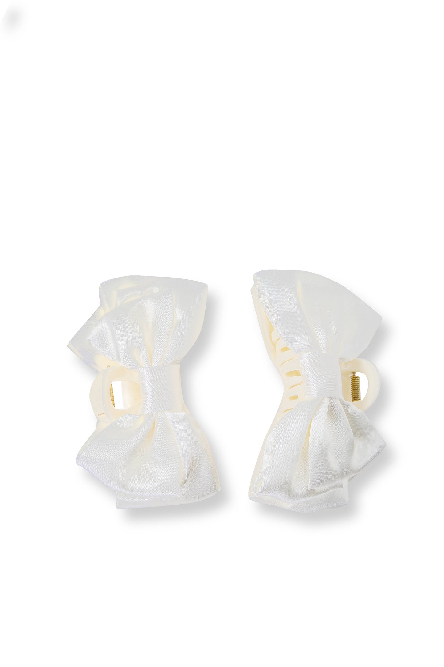 2 PC Classic Bow Clip - Ivory