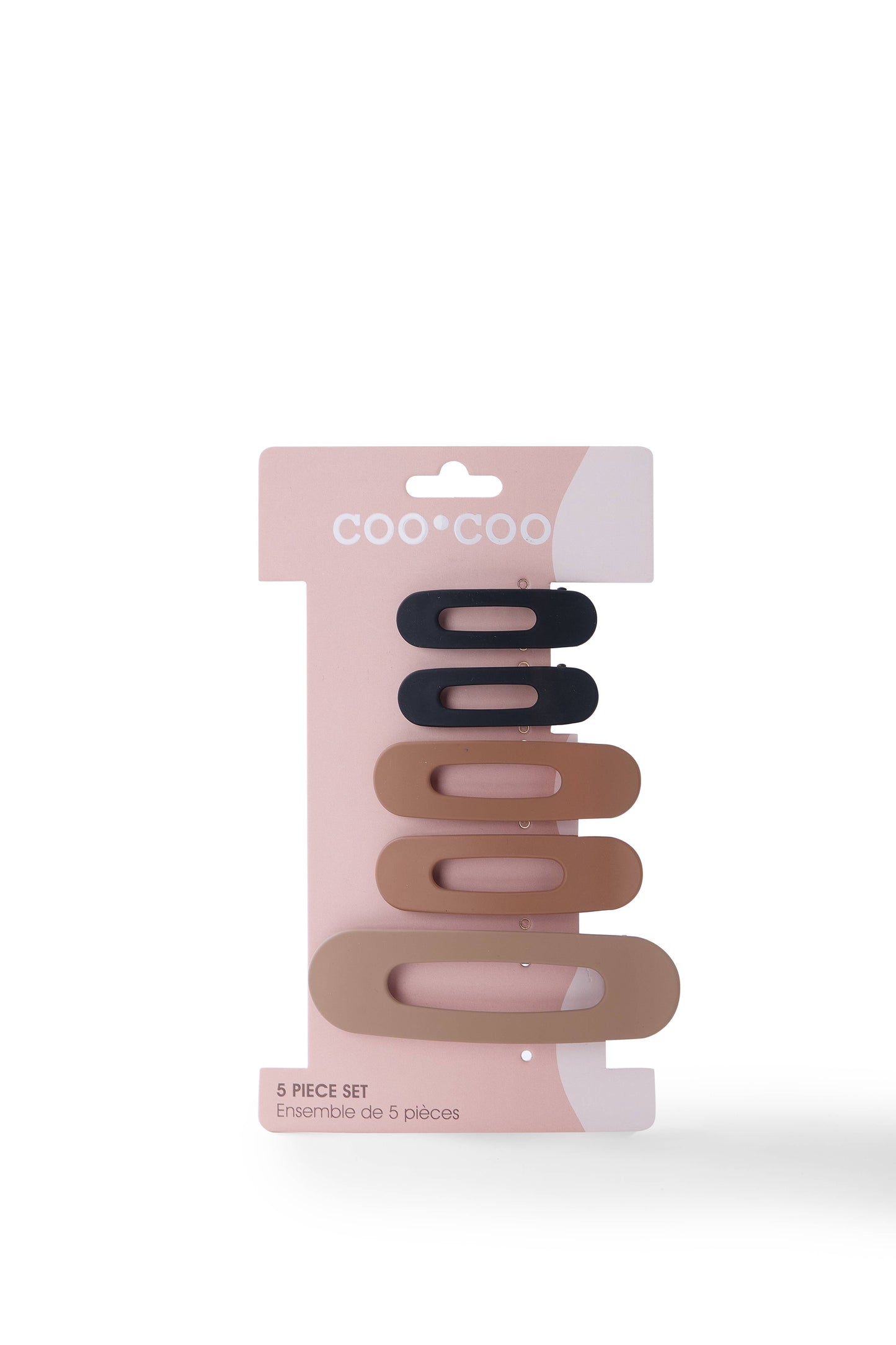 5 PC Jumbo Barettes - Gingerbread Brown