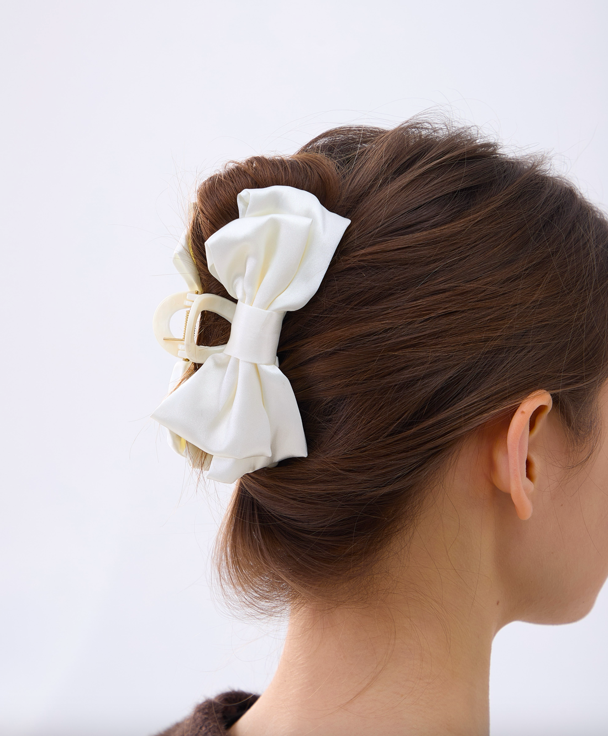 2 PC Classic Bow Clip - Ivory