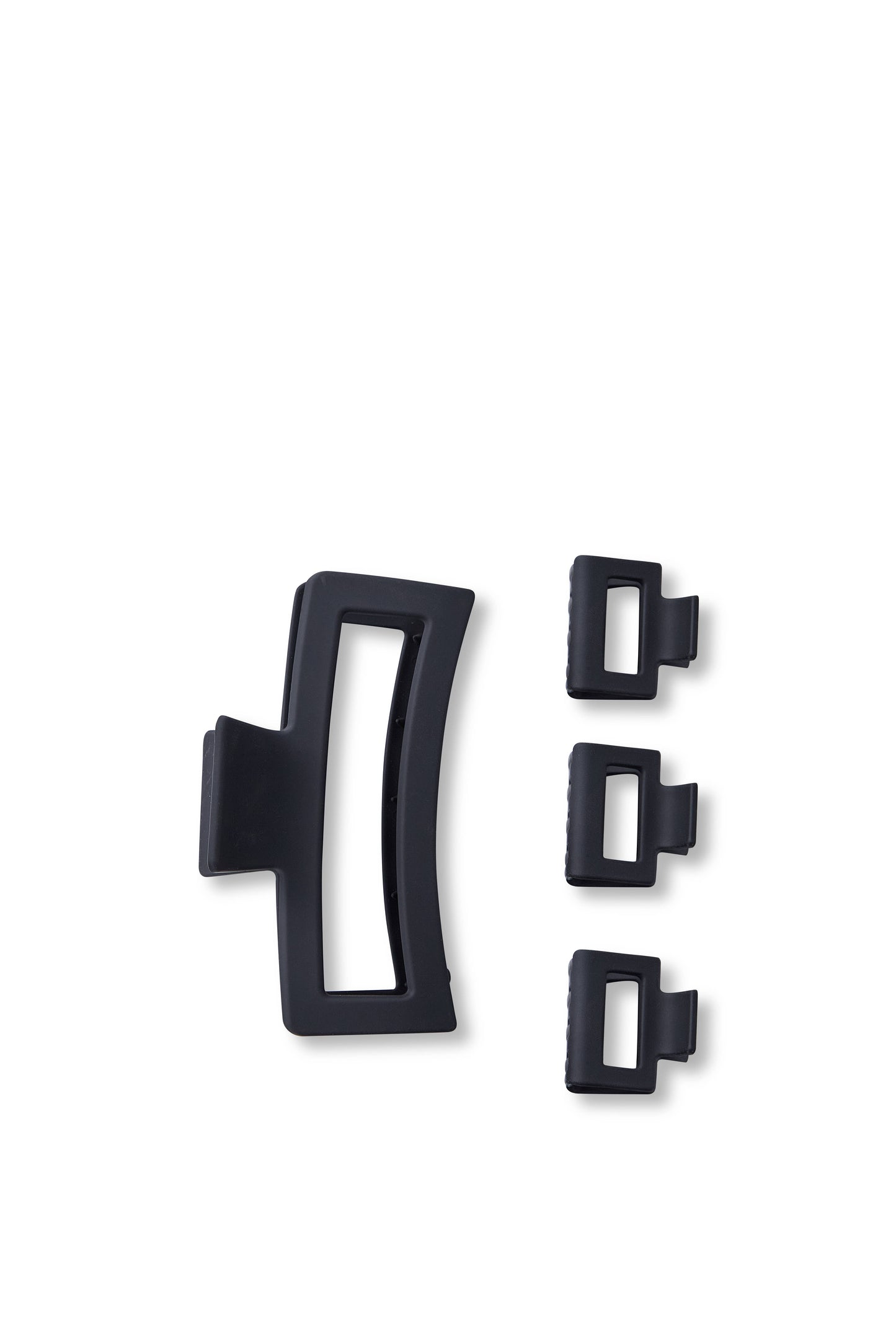 4 PC Assorted Size Square Matte Claw - Black
