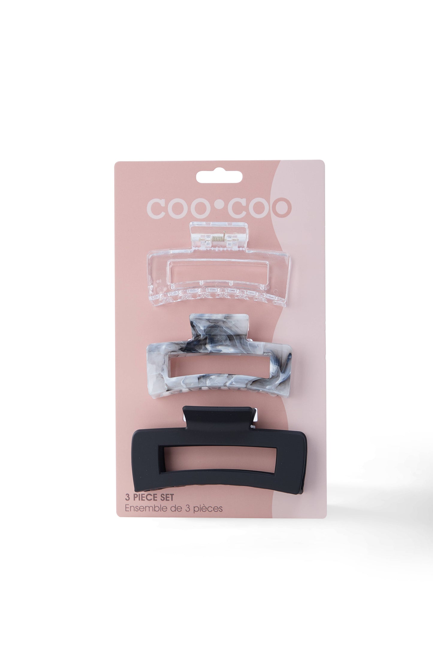 3 PC 'Acrylic Finish' Square Claws - Onyx Black