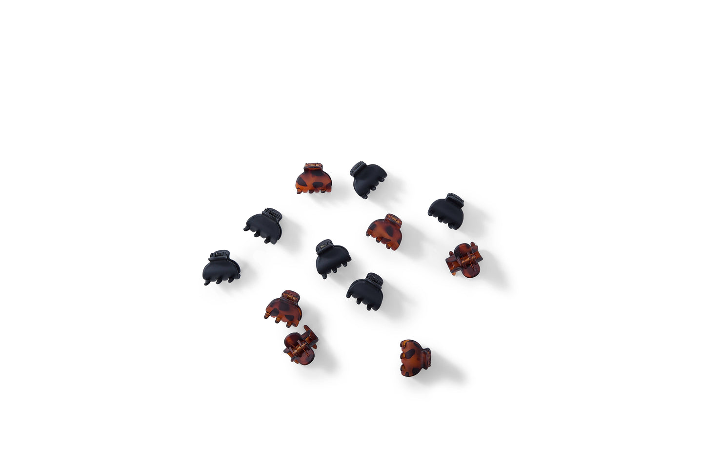 12 PC Mini Hold Clips - Black/Tortoise