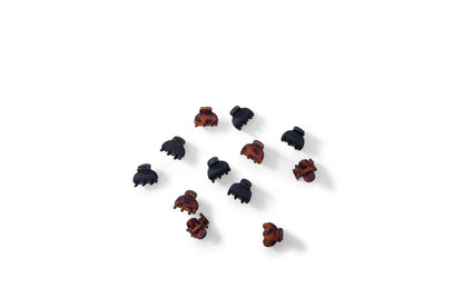 12 PC Mini Hold Clips - Black/Tortoise