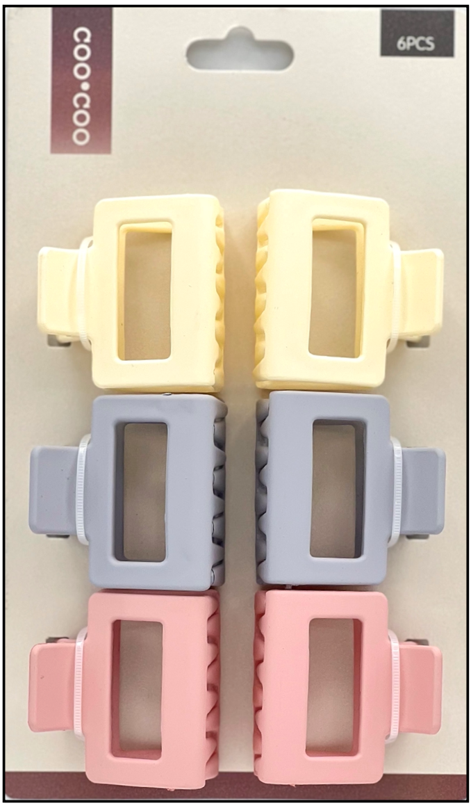 6 PC Square Claw - Lavendar