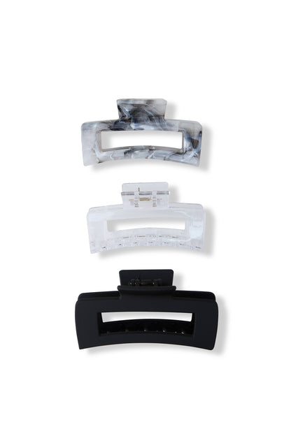 3 PC 'Acrylic Finish' Square Claws - Onyx Black