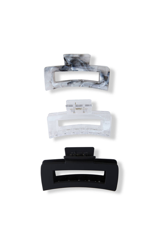 3 PC 'Acrylic Finish' Square Claws - Onyx Black