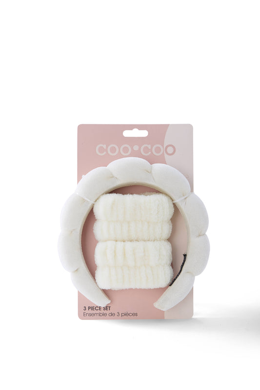 3 PC Freshen Up Head Band + Wrist Band - Soft Emerald