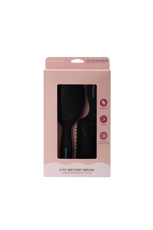 2 PC Wet/Dry Classic Brush Set - Matte Black