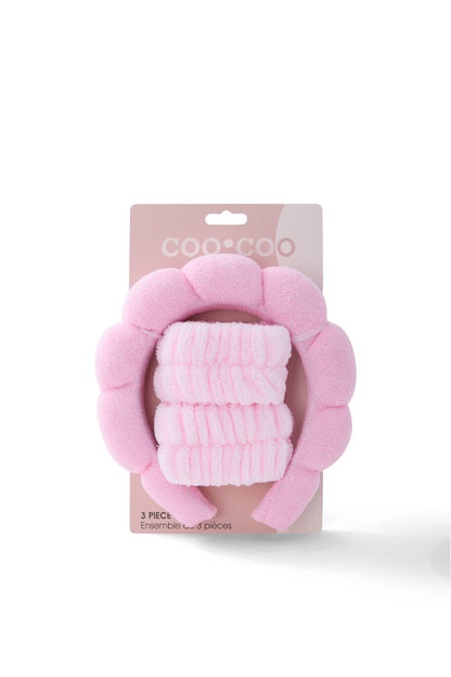 3 PC Freshen Up Head Band + Wrist Band - Bubble Gum