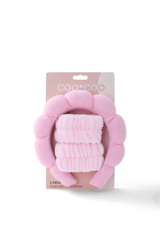 3 PC Freshen Up Head Band + Wrist Band - Bubble Gum