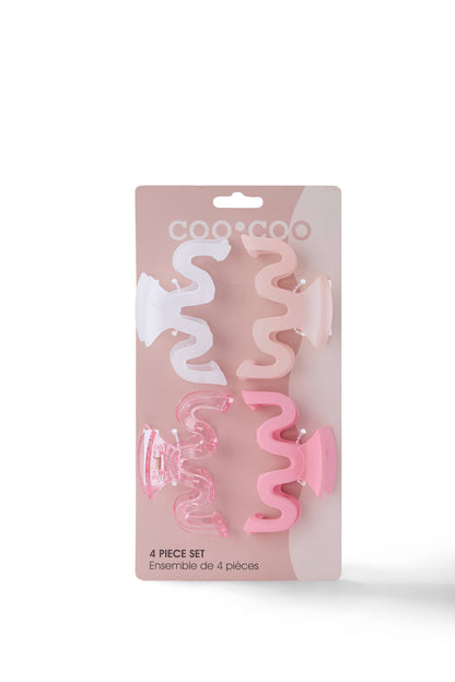 4 PC Butterfly Squiggle Claw - Bubblegum