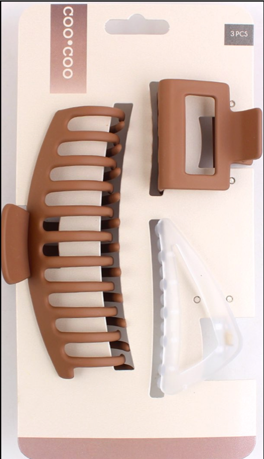 3 Claw Matte Assorted Size Pack - Pecan