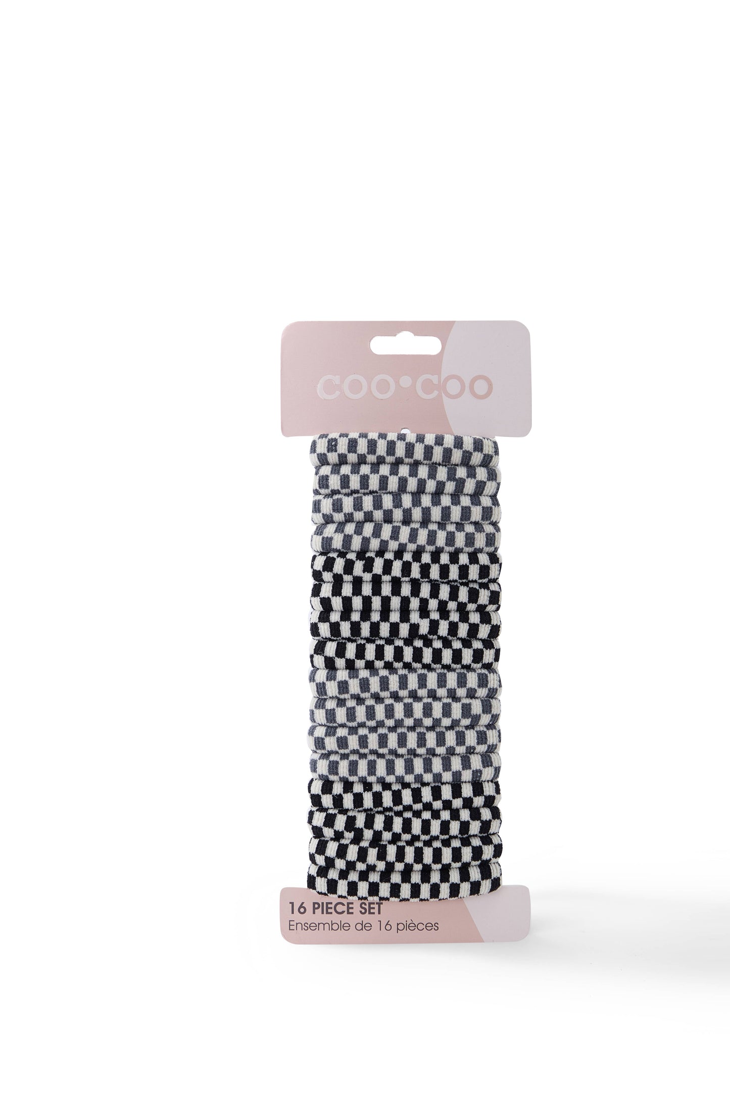 16 PC Checkerboard 'Thick' Elastics - Black/Taupe