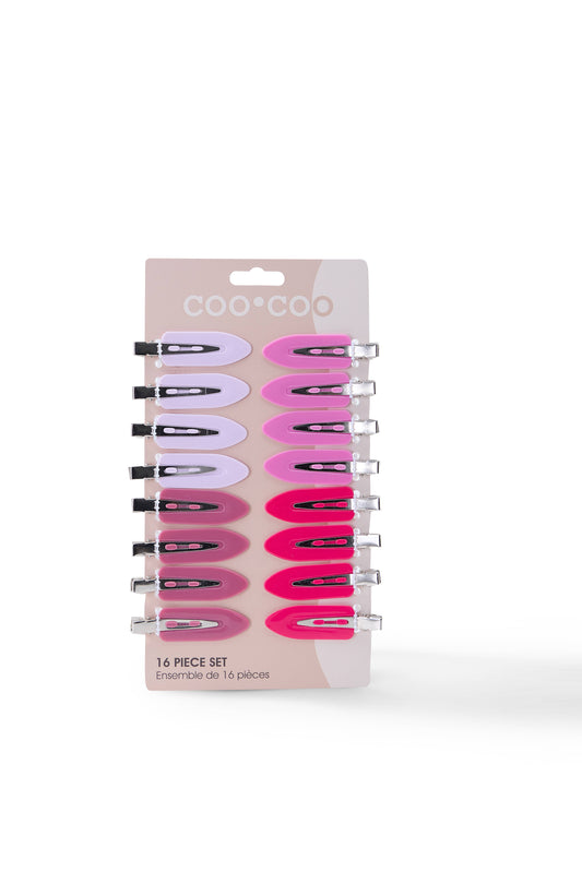 16 PC Creaseless Clips - Rose
