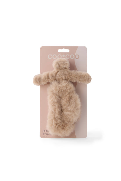 2 PC Jumbo Fuzzy Claw - Oatmeal