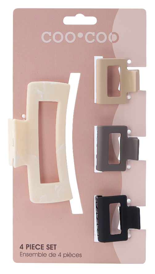 4 PC Assorted Size Claw Set - Acrylic Stone