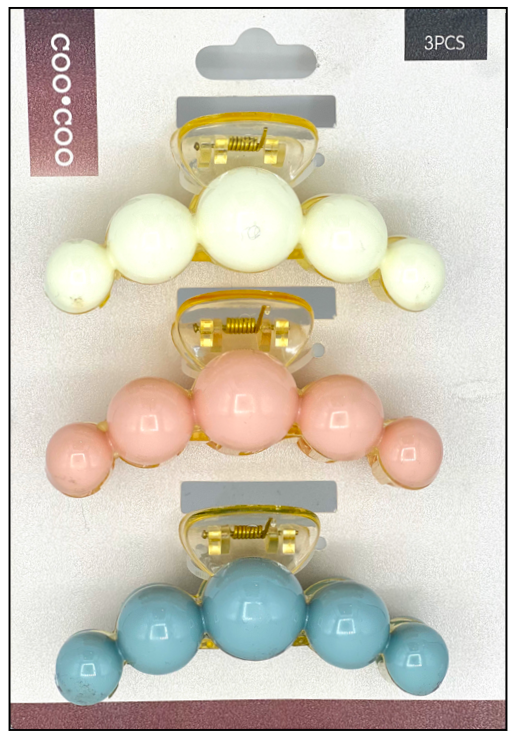 3 PC Jumbo Pearl Claw - Spring