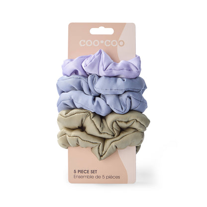 5 PC Satin Pillow Scrunchie - Lavendar Eucalyptus