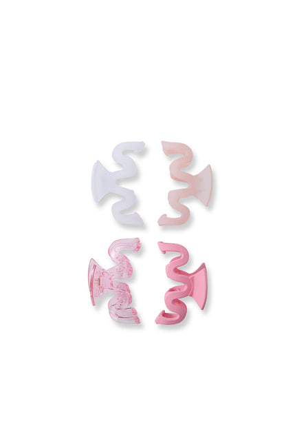 4 PC Butterfly Squiggle Claw - Bubblegum