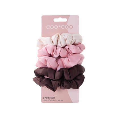 5 PC Satin Pillow Scrunchie - Pink Terracotta