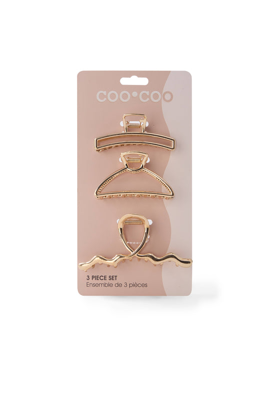 3 PC Metal Claw - Gold