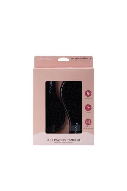 2 PC Palm De-Tangler Set - Jet Black