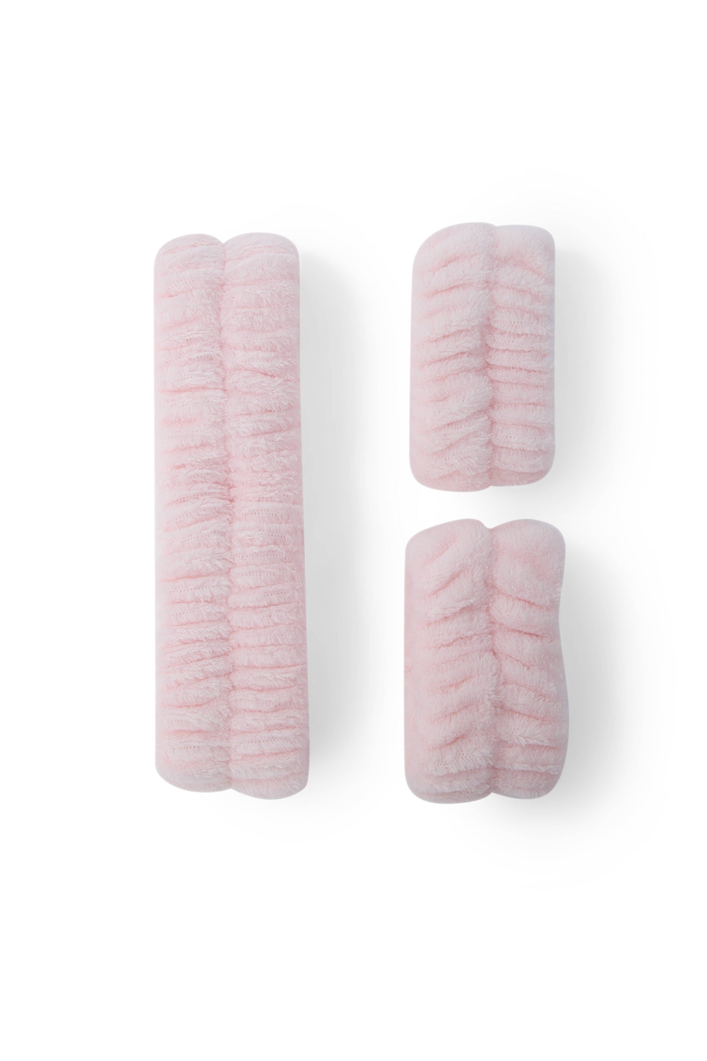 3 PC 'Freshen Up' Fuzzy Headwrap + Wristband Set - Bubblegum