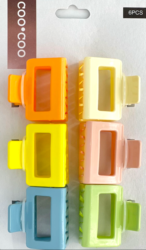 6 PC Square Claw - Pastels