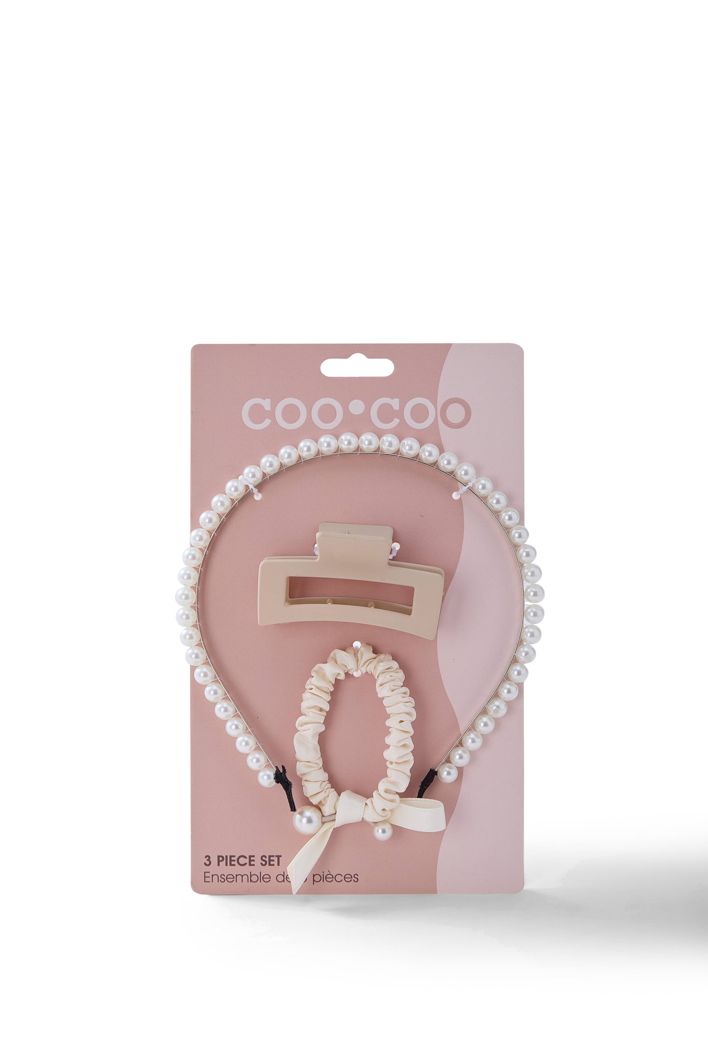 3 PC 'Elegant' Pearl Hair Set - Ivory