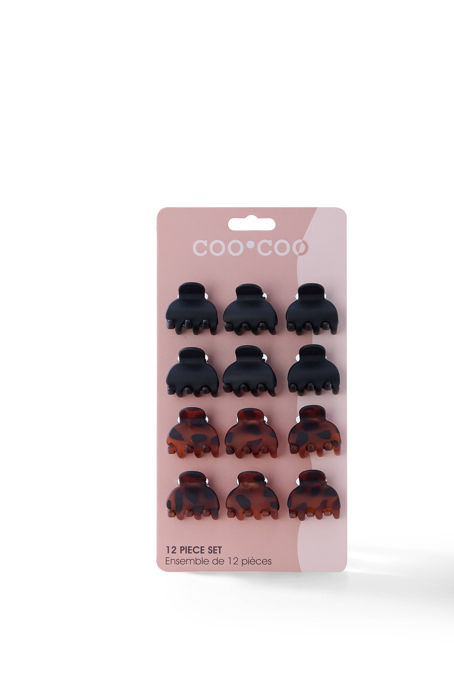 12 PC Mini Hold Clips - Black/Tortoise