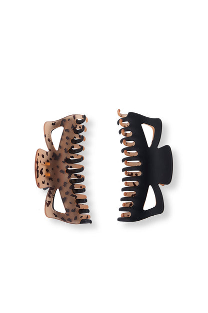 2 PC Jumbo Two-Tone Matte Claw - Black/Digi-Tortoise