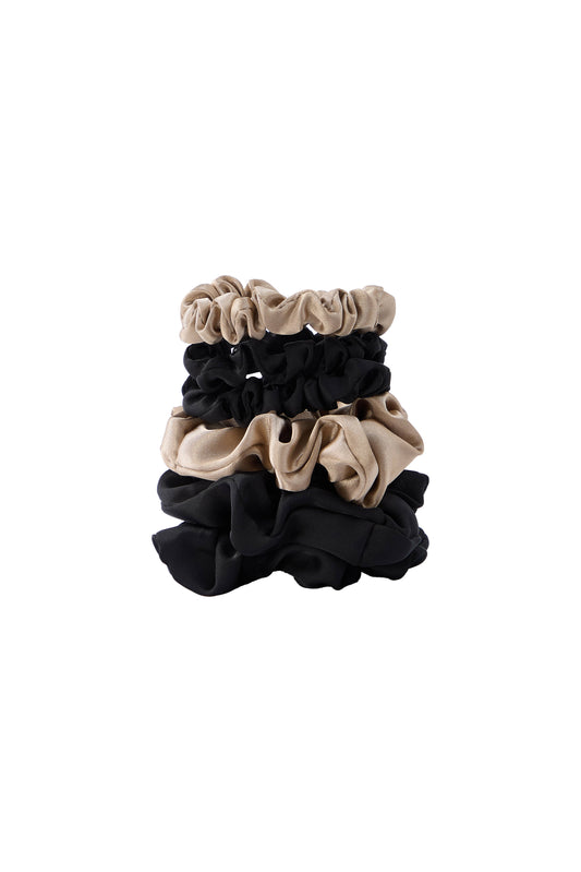 6 PC Satin Sleep Scrunchie - Taupe
