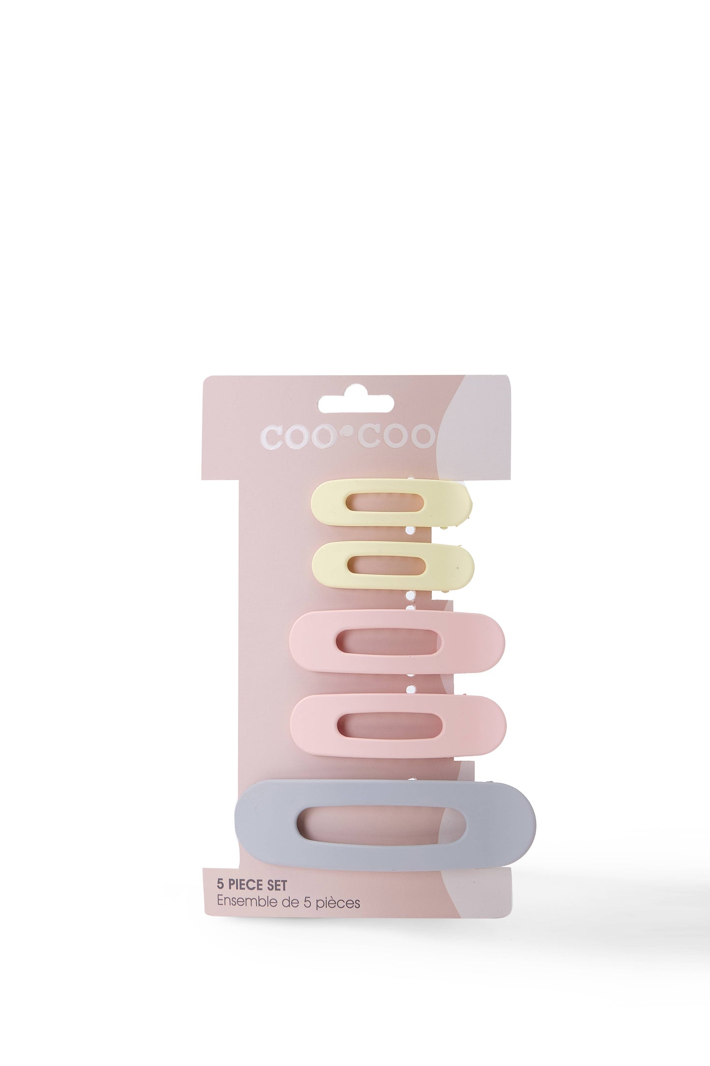 5 PC Jumbo Barettes - Flamingo Pink