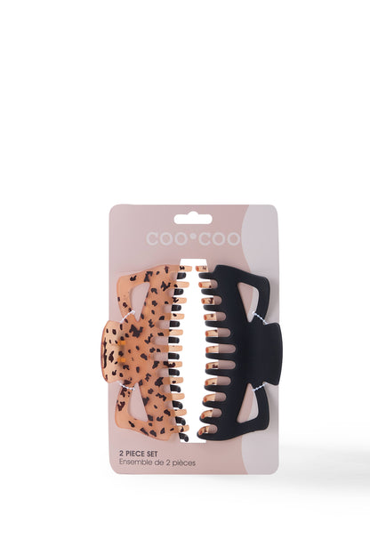 2 PC Jumbo Two-Tone Matte Claw - Black/Digi-Tortoise