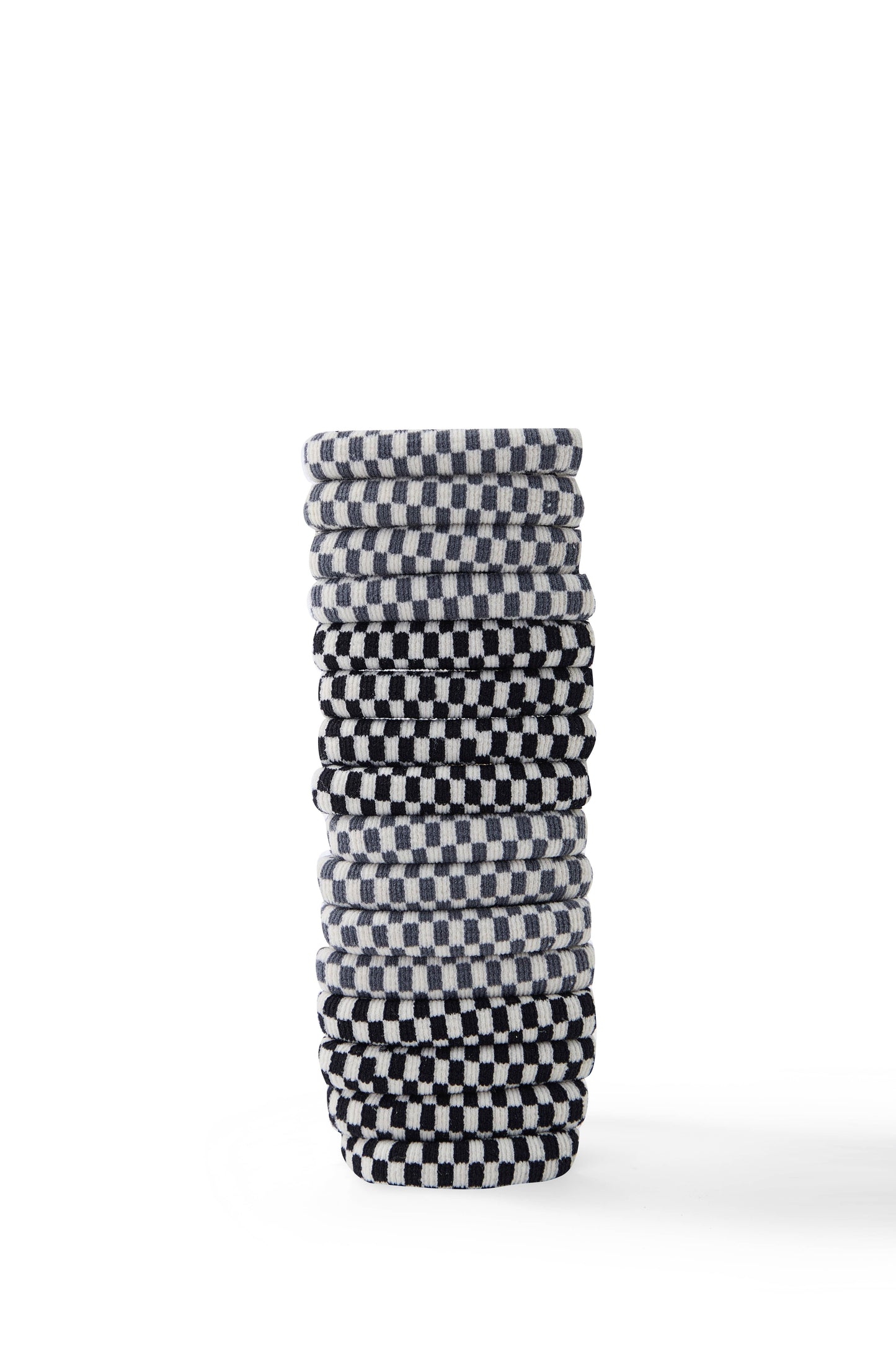 16 PC Checkerboard 'Thick' Elastics - Black/Taupe