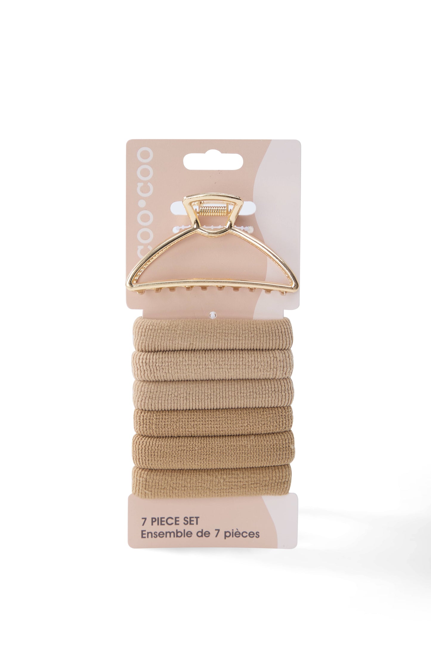 7 PC Metal Claw & 'Thick Hold' Elastic - Gold/Blonde