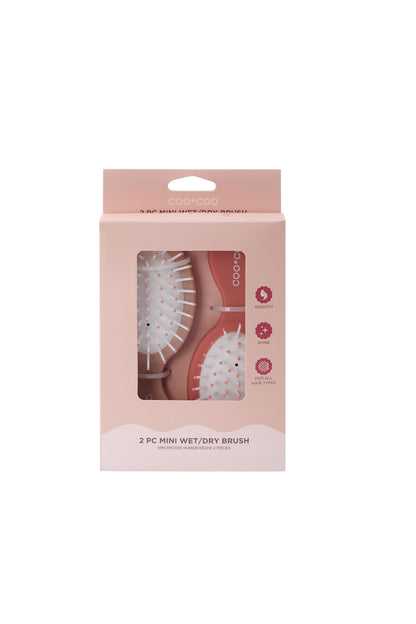 2 PC Mini Hair Brush - Terra Cotta
